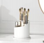 Extralink Cosmetics Box, White Rotating Organizer for Brushes and Lipsticks - imagine 2