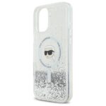 Karl Lagerfeld KLHMP16SLGKISGH iPhone 16 6.1" hardcase transparent Liquid Glitter Karl Head Magsafe - imagine 6