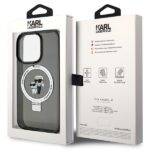 Karl Lagerfeld KLHMP15XHMRSKCK iPhone 15 Pro Max 6.7" black hardcase Ring Stand Karl&Choupettt - imagine 8