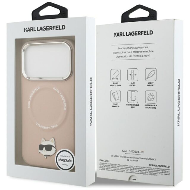 Karl Lagerfeld Choupette Pin MagSafe Case for iPhone 17 Pro Max Pink - imagine 8