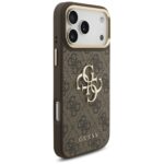 Guess 4G Big 4G Classic Logo Big Strap Metal Buttons Case for iPhone 17 Pro Max Brown - imagine 4