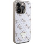 Guess GUHCP15XPG4GPH iPhone 15 Pro Max 6.7"white hardcase 4G Triangle Metal Logo - imagine 4
