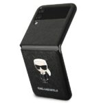 Karl Lagerfeld KLHCZF4IKMSBK F721Z Flip 4 black book Saffiano Ikonik Metal - imagine 2