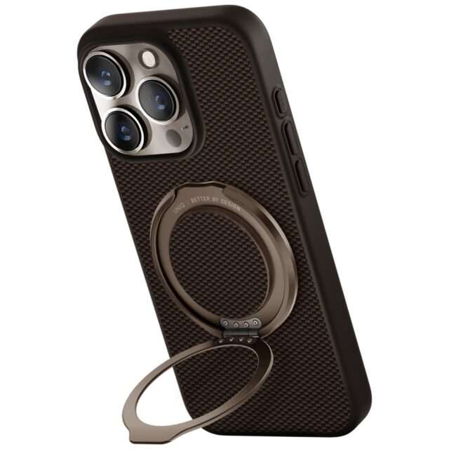 Case UNIQ Keva Air for iPhone 16 Pro Magclick Charging GripFit brown - imagine 2