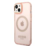 Guess GUHMP14MHTCMP iPhone 14 Plus/ 15 Plus 6.7" pink hard case Gold Outline Translucent MagS - imagine 2