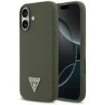 Case Guess Silicone Triangle Logo MagSafe for iPhone 17 khaki
