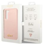 Guess GUHCS23SLSLMGPP S23 S911 pink hardcase Silicone Script Metal Logo - imagine 8