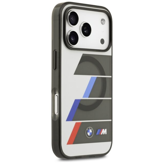 BMW M IML Metal Buttons Tricolor Lines MagSafe Case for iPhone 17 Pro Max Anthracite - imagine 4