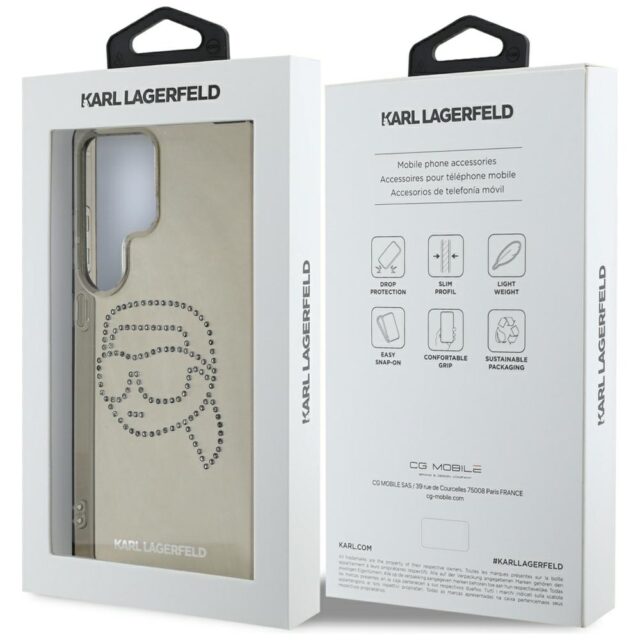 Case Karl Lagerfeld Rhinestones Karl Head Logo Samsung Galaxy S25 Ultra black - imagine 8