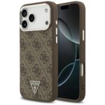 Case Guess 4G Triangle Logo MagSafe for iPhone 17 Pro Max brown