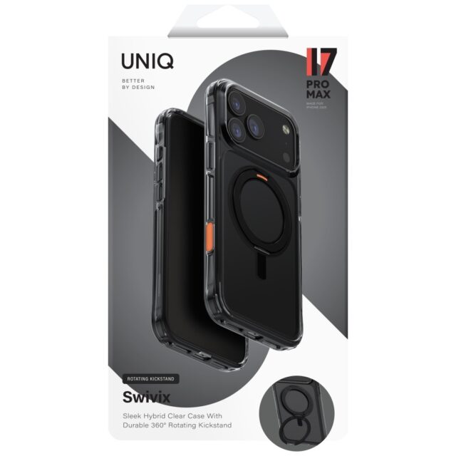 UNIQ Swivix Case for iPhone 17 Pro Max 360 Rotating Kickstand Black - imagine 6