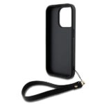 DKNY DKHCP15LPBSWSK iPhone 15 Pro 6.1 inch black hardcase with Wrist Strap and Stock Logo - imagine 6