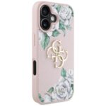 Case Guess Grained Roses Big 4G logo for iPhone 16 pink - imagine 4