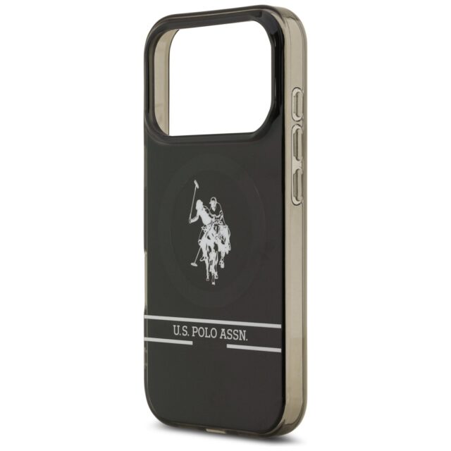 US Polo DH and Bottom Stripe Logo MagSafe Case for iPhone 17 Pro Black - imagine 6