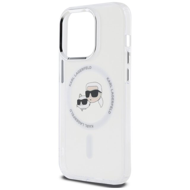 Karl Lagerfeld KLHMP14LHLSKCH iPhone14 Pro 6.1" white hardcase IML Metal Karl&Choupette Head MageSaf - imagine 6