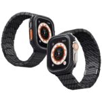Band PITAKA Carbon Fiber Modern for Apple Watch 1/2/3/4/5/6/7/8/9/10/11/SE/SE 3/Ultra1/2/3 black - imagine 3