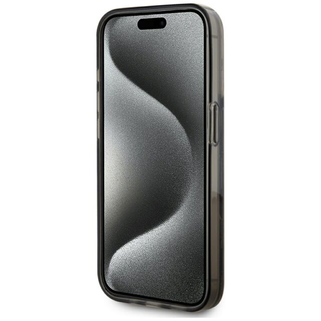 Case Karl Lagerfeld Liquide Glitter Monogram Gradient for iPhone 15 Pro Max black - imagine 5