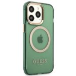 Guess GUHMP13LHTCMA iPhone 13 Pro / 13 6,1" khaki hard case Gold Outline Translucent MagSafe - imagine 4