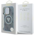 Case Guess IML Metal Glitter 4G Circle Triangle MagSafe for iPhone 16 Pro Max blue - imagine 8