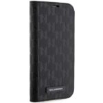 Karl Lagerfeld KLBKP14LSAKLHPK iPhone 14 Pro 6.1" bookcase black Saffiano Monogram - imagine 5