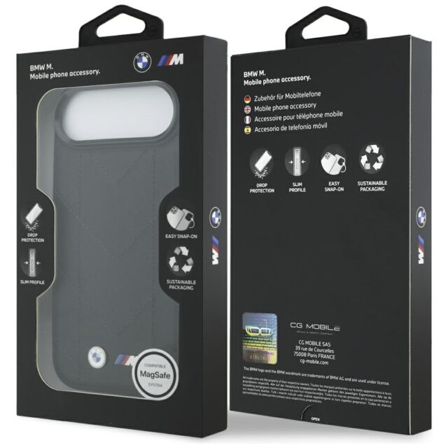 Case BMW M Quilted Logo MagSafe for  iPhone 17 Air black - imagine 8
