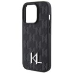 Karl Lagerfeld KLHCP15LPKLPKLK iPhone 15 Pro 6.1" black hardcase Leather Monogram Hot Stamp Me - imagine 6