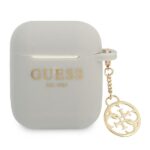 Guess GUA2LSC4EG AirPods cover grey Silicone Charm 4G Collection
