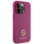Guess GUHCP15LPS4DGPP iPhone 15 Pro 6.1" pink hardcase Strass Metal Logo - imagine 4