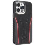 Audi Genuine Leather MagSafe iPhone 14 Pro 6.1" black-red hardcase AU-TPUPCMIP14P-R8/ - imagine 7