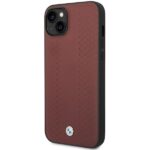 BMW BMHCP14S22RFGR case iPhone 14 / 15 / 13 6.1" burgundy Leather Diamond Pattern - imagine 2