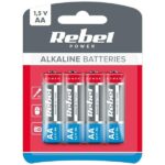 Baterie alkaliczne REBEL LR6 4sztBAT0061B