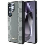 Case DKNY Leather Checkered Pattern MagSafe for Samsung Galaxy S25 Ultra taupe