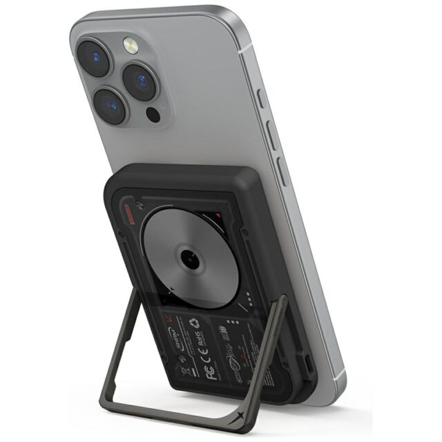 Powerbank Skinarma Nexus Nova Magnetic   Kick-Stand 5000mAh 20W PD USB-C MagSafe black - imagine 3