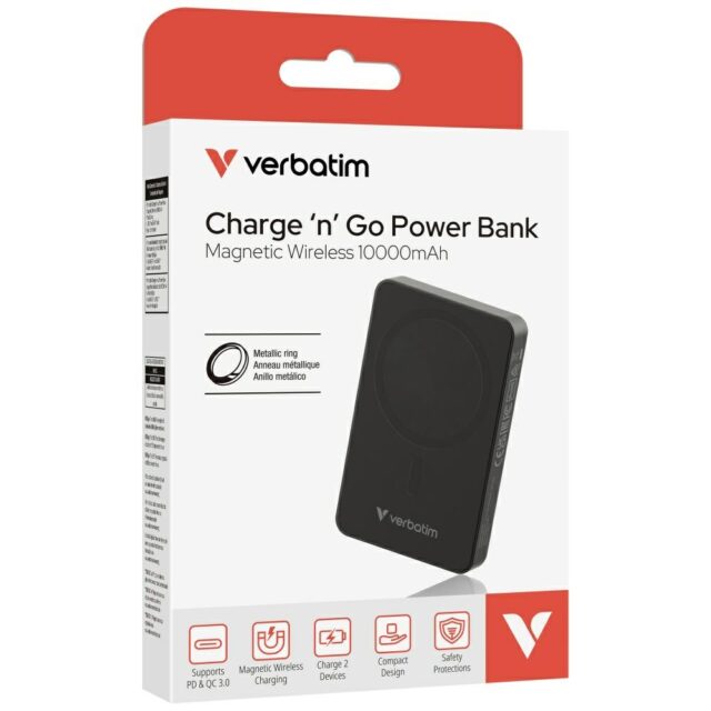 Powerbank Verbatim Charge n Go Essentials 10000mAh Magnetic Wireless black 32227 - imagine 9