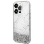 Guess GUHCP14LLCSGSGH iPhone 14 Pro 6.1" white hardcase Liquid Glitter Marble - imagine 2