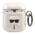 Karl Lagerfeld KLA2UKHGD AirPods cover gold Glitter Karl`s Head