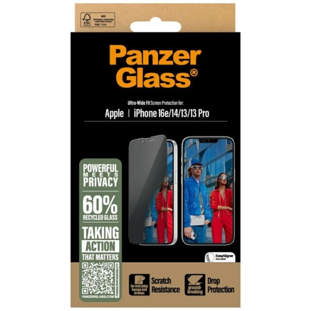 Privacy Glass PanzerGlass Ultra-Wide Fit for iPhone 16e/14/13/13 Pro - imagine 4