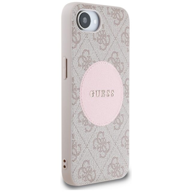 Case Guess 4G Circle Classic Logo MagSafe for iPhone 16e pink - imagine 4