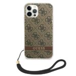 Guess GUOHCP12MH4STW iPhone 12/12 brown hardcase 4G Print Strap - imagine 3