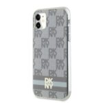 DKNY DKHMN61HCPTSE iPhone 11 / Xr 6.1 inch beige hardcase IML Checkered Mono Pattern & Printed Strip - imagine 2
