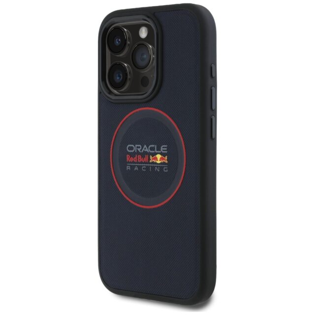 Red Bull RBHMP15X24PUILVR iPhone 15 Pro  Max 6.7" hardcase navy Leather Red Ring MagSafe - imagine 2