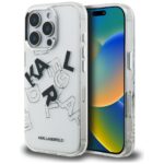 Case Karl Lagerfeld IML Sketched Graphic for iPhone 16 Pro transparent
