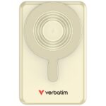 Powerbank Verbatim Charge n Go 10000mAh with stand Magnetic Wireless TFT display 2xUSB-C cable gold - imagine 3