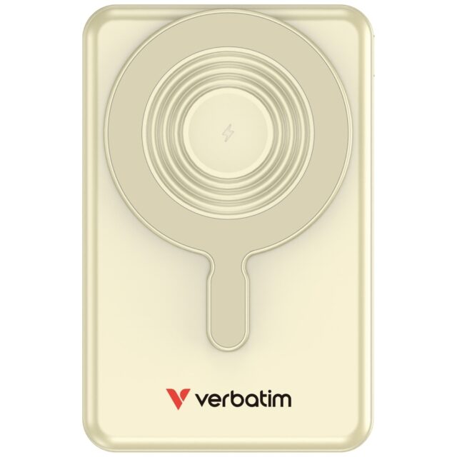 Powerbank Verbatim Charge n Go 10000mAh with stand Magnetic Wireless TFT display 2xUSB-C cable gold - imagine 3