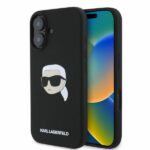 Karl Lagerfeld KLHMP16SSKHPPLK iPhone 16 6.1" black hardcase Silicone Karl Head Print MagSafe