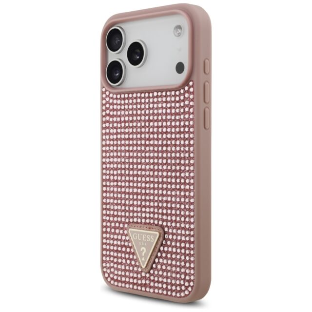 Case Guess Rhinestone Triangle Logo for iPhone 17 Pro Max pink - imagine 2
