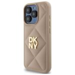 DKNY DKHCP15LPQDSLE iPhone 15 Pro 6.1"  beige Quilted Stack Logo - imagine 2