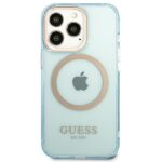Guess GUHMP13LHTCMB iPhone 13 Pro / 13 6,1" blue hard case Gold Outline Translucent MagSafe - imagine 3