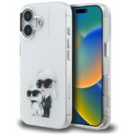 Case Karl Lagerfeld IML Aquarelle Karl   & Choupette & Logo for iPhone 16 white