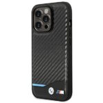 BMW BMHCP14L22NBCK iPhone 14 Pro 6,1" black Leather Carbon - imagine 2